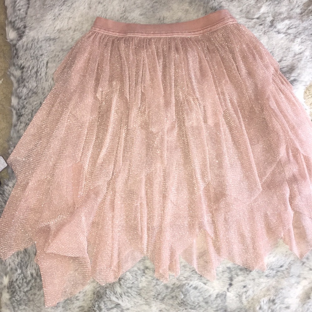 Blush pink glittery skirt